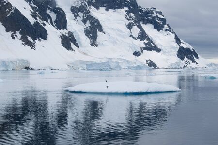 Icebergs floating. Ices and icebergs. Glacier lagoon. Melting ice. Glacier lagoon. Volcanic ash on...