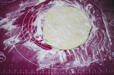 Round pizza dough ballの写真素材
