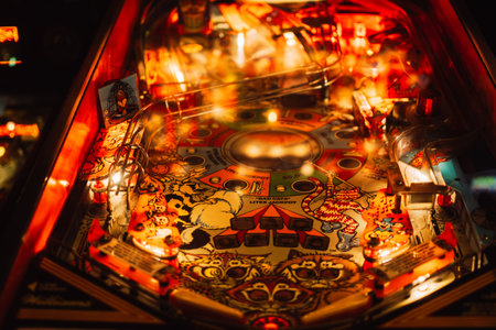 Krakow, Poland - November 17, 2023: A pintball machine close-upのeditorial素材