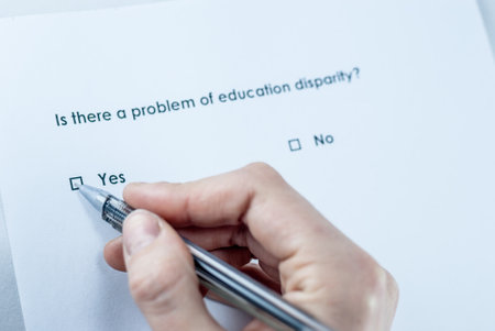 Is there a problem of education disparity?の写真素材