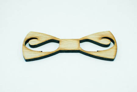 Sample (template) of a stylish wooden bow tieの写真素材