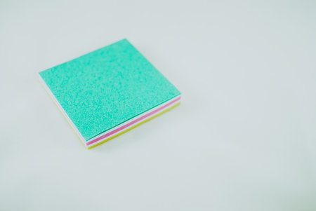 Colorful notepads (stickers) on white background, isolated.