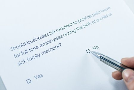 Should businesses be required to provide paid leave for full-time employees during the birth of a...