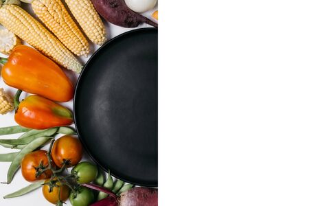 Pattern made of vegetables. Food concept. Tomatoes, carrot, garlic, red beet, pepper, zucchini,...