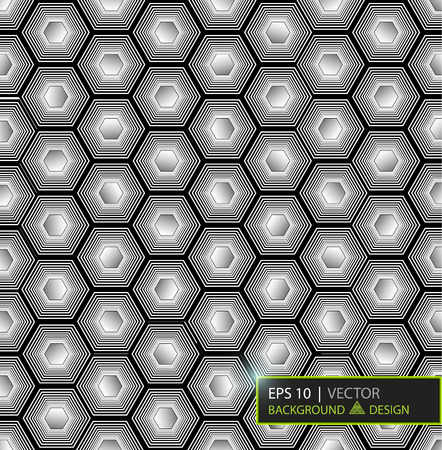 Virtual futuristic user interface of hexes. Vector illustration.のイラスト素材