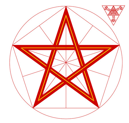 Red Star - heraldic symbol, the symbol of the Red Army, was present on the flag and coat of arms of the USSRのイラスト素材