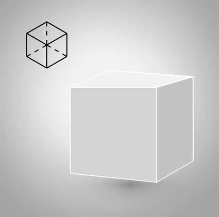 cube is a geometric figure. Hipster Fashion minimalist design. Film solid bodies. cube flat design vector illustration, fine art line. Vector illustration.のイラスト素材