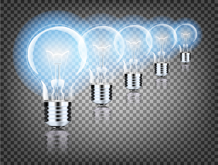 realistic lamp with a bright light on an isolated background. Vector illustration . Addison's electric lamp.のイラスト素材