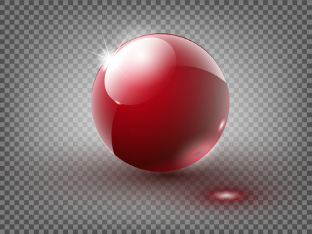 Hard Red Pool Ball Isolated on White Background.Vector illustration. 10 EPSのイラスト素材