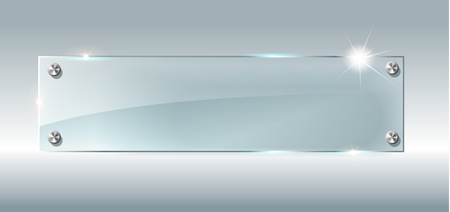 Glass plate mockup. abstract vector plane on white wall eps 10のイラスト素材