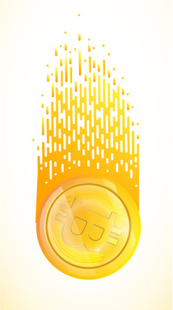 Bitcoins and New Virtual money concept. Background of Golden coin with icon letter. Vector illustration EPS 10 of Golden Bitcoinのイラスト素材
