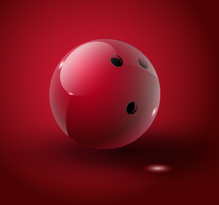 Red Bowling Ball isolated on red background. Vector illustration. Vector illustrationのイラスト素材
