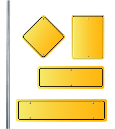 Yellow Roadsigns Set Vector illustrationof EPS 10 Streetのイラスト素材