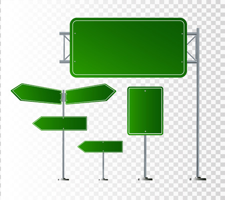 Set of road signs isolated on transparent background.のイラスト素材