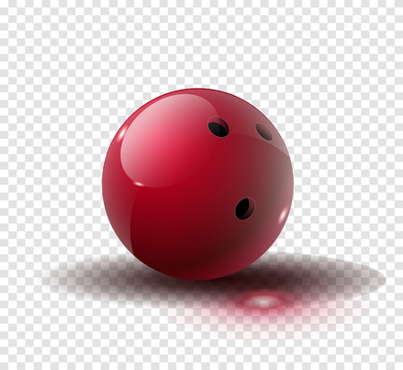Red Bowling Ball isolated on transparent background. Vector illustration. Vector illustrationのイラスト素材