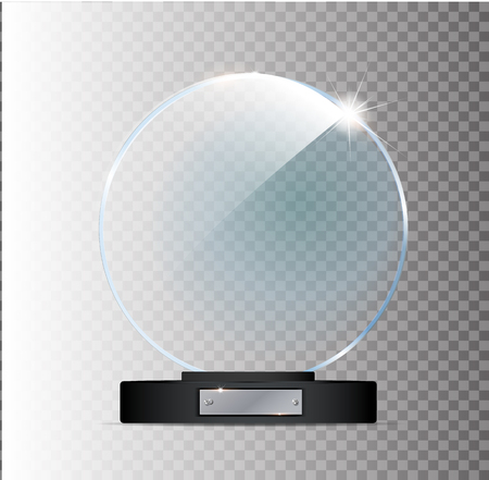 Circle Glass Trophy Award. Vector illustration isolated on transparent backgroundのイラスト素材