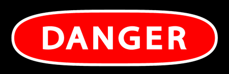 Danger sign template on a white background. Vector illustration.
