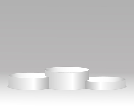 White winners podium. Pedestal. Spotlight. Vector illustration.のイラスト素材