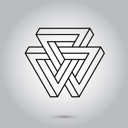 Impossible geometry symbols vector on grey background.Sacred geometry symbols and signes vector illustration. Hipster tattoo. Flower of life symbol.のイラスト素材