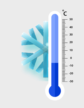 Celsius meteorology thermometers measuring. cold, vector illustration. Thermometer equipment showing cold weather.- Vector EPS 10のイラスト素材