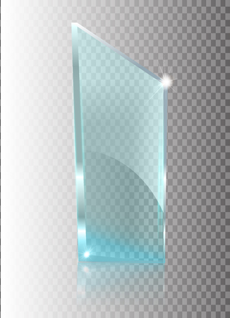 Glass transparent banner. Vector glass plates with a place for inscriptions isolated on transparent background. Flat glass. Realistic 3D design. Vector transparent object .のイラスト素材
