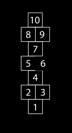 Drawing of a Hopscotch court or game, vector gameのイラスト素材