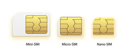 SIM card icon symbol concept. new chip mobile cellular communication technology. set SIM-cards for mobile devices with chip. vector illustration. Vector illustration 10 eps.のイラスト素材