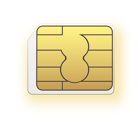 Vector Micro Sim Mobile Cellular Phone Sim Card Chip Isolated on Background. Vector illustration 10 eps.のイラスト素材