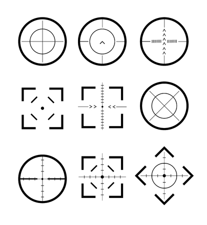 Different icon set of targets and destination. Target and aim, targeting and aiming. Different icon set of targets and destination. Vector illustration 10 eps.のイラスト素材