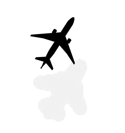 Plane icon vector flat illustration, pictogram isolated on white. Vector illustration 10 eps.のイラスト素材