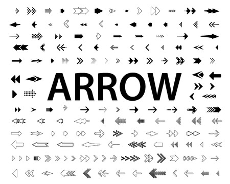 Arrows vector collection with elegant style and black color. Arrow. Arrows vector collectionのイラスト素材