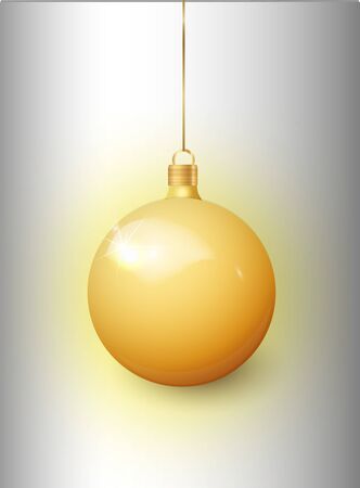 Gold Christmas tree toy isolated on a transparent background. Stocking Christmas decorations. Vector object for christmas design, mockup. Vector realistic object Illustration 10 EPSのイラスト素材
