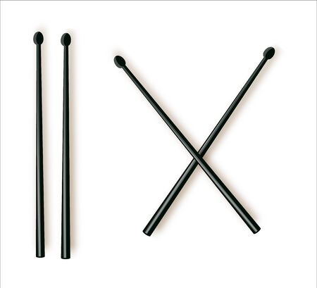 Drumsticks vector for rock band concept in black and whiteのイラスト素材