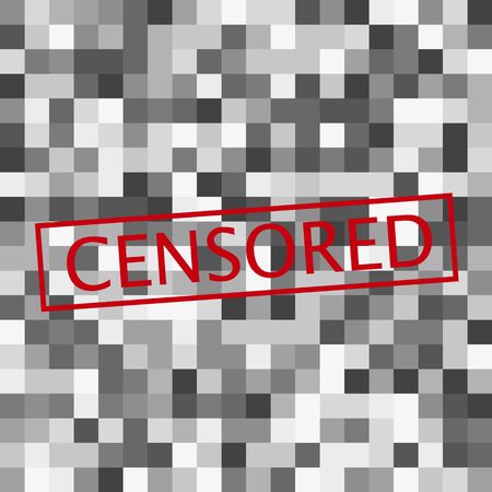 Pixel censored sign. Black censor bar concept.のイラスト素材