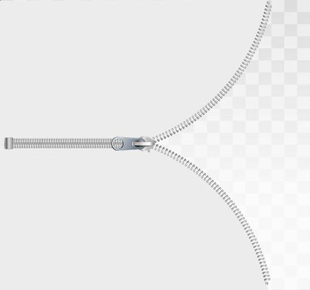 Sewing accessory zipper on a transparent background. Stock vector illustration. Vector illusration EPS 10のイラスト素材