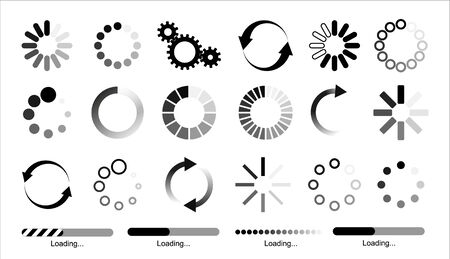 Load icon. Loading circle website buffer loader or preloader. Vector download or upload status icon .Vector illusration EPS 10のイラスト素材