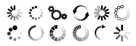 Load icon. Loading circle website buffer loader or preloader. Vector download or upload status icon...