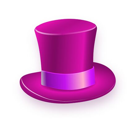 Purple big gentleman hat cylinder with rainbow color.のイラスト素材