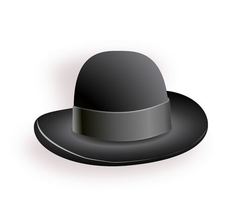 Black hat with black ribbon. Magic hat. Vector hat illustration EPS10のイラスト素材