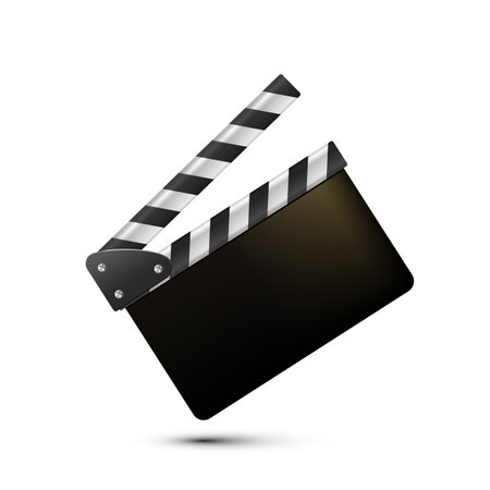 Film clappers boards isolated on white background. Blank movie clapper cinema. Vector movie clapper board EPS .のイラスト素材