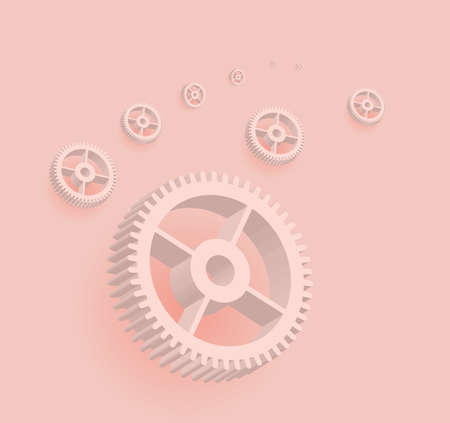 Gear. Large group of individual metal gears on a background.のイラスト素材