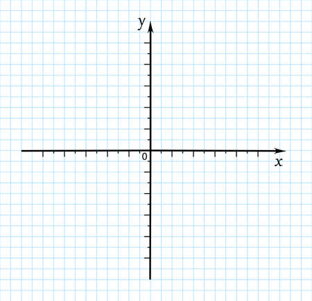 Trigonometrical system of coordinates on graph paper. vector illustration. template for drawing graphs of trigonometric functions.のイラスト素材