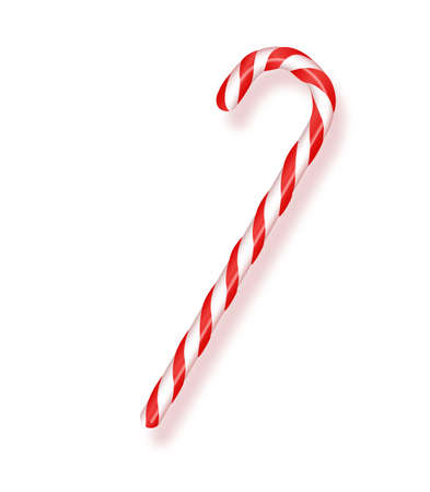 Realistic Christmas candy isolated on transparent background. Vector illustration.Template for a greeting card for Christmas and New Year.のイラスト素材
