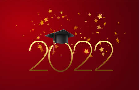 Congratulations Graduates of 2022 for congratulation, invitation card. Text for design of...