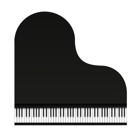 Piano icon. Black grand piano top view. Vector.のイラスト素材
