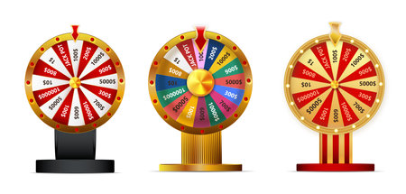 Wheel of fortune set object isolated on white background.のイラスト素材