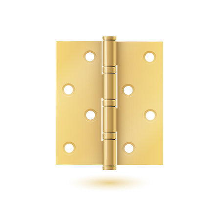 Brass gold Door Hinge. Door hinge bronze. tools for joint gates and windows. vectorのイラスト素材