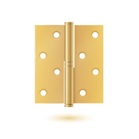Brass gold Door Hinge. Door hinge bronze. tools for joint gates and windows. vectorのイラスト素材