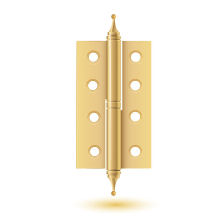 Brass gold Door Hinge. Door hinge bronze. tools for joint gates and windows. vectorのイラスト素材
