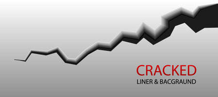Split terrain vector after earthquake. Surface cracked ground. Sketch crack texture. Vectorのイラスト素材